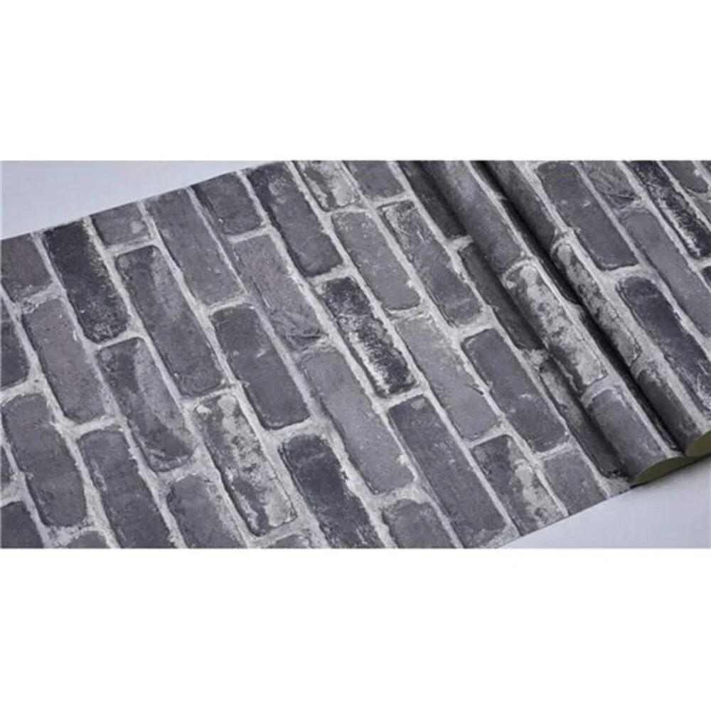 Grey Brick Peel and Stick Wallpaper Self Adhesive Vinyl Contact Paper Roll